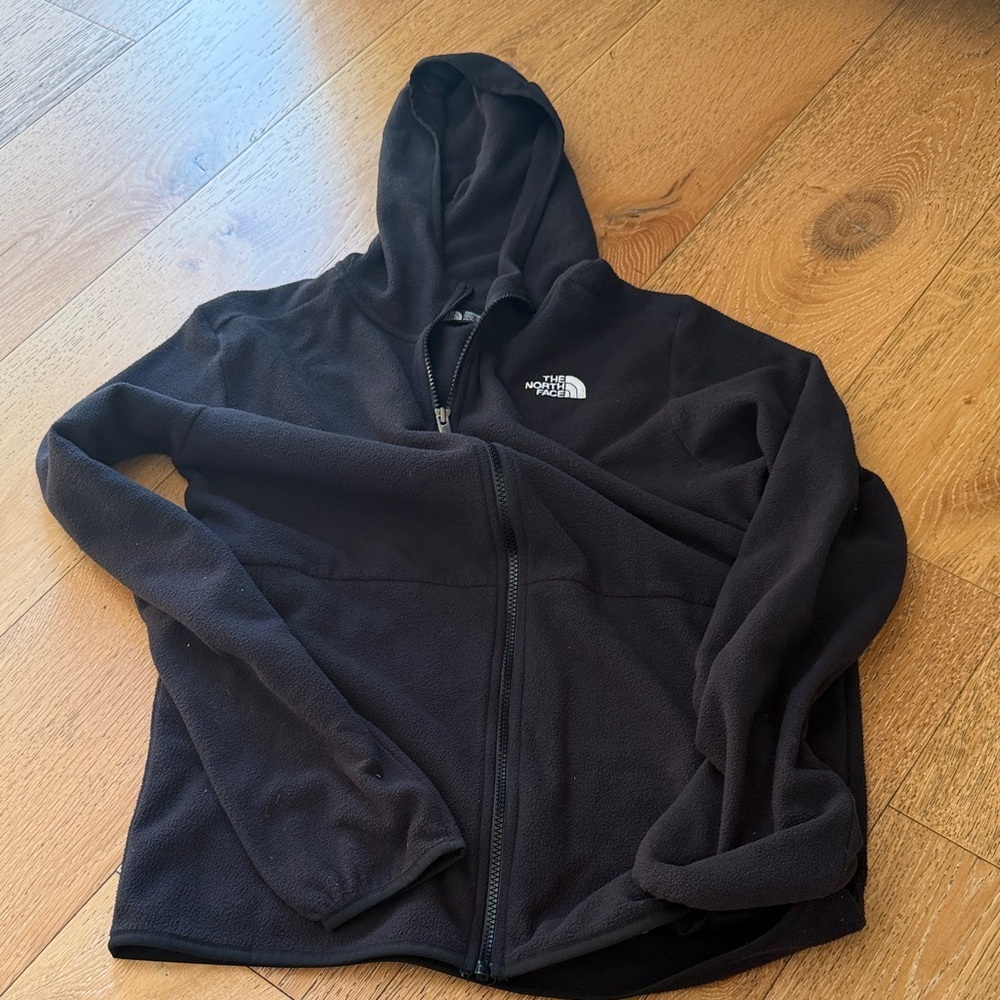 The North Face Black Hooded Fleece Zip Jacket